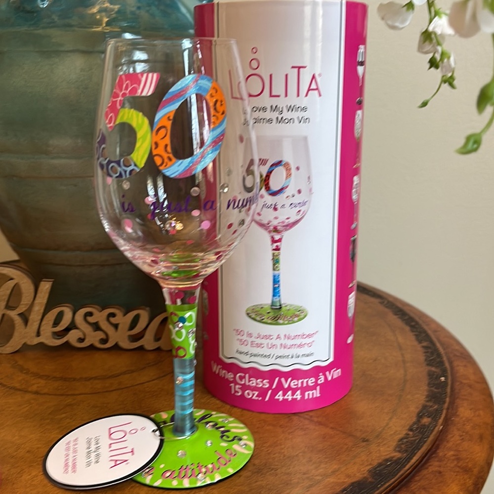 🎁 Lolita Wine Glass - 50 is just a number! 😜🎉